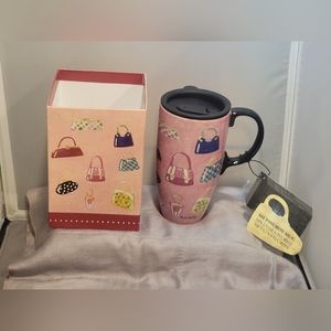 Pink Cypress Home My Favorite Latte Mug with Purse/Hand Bag Theme NWT and Box